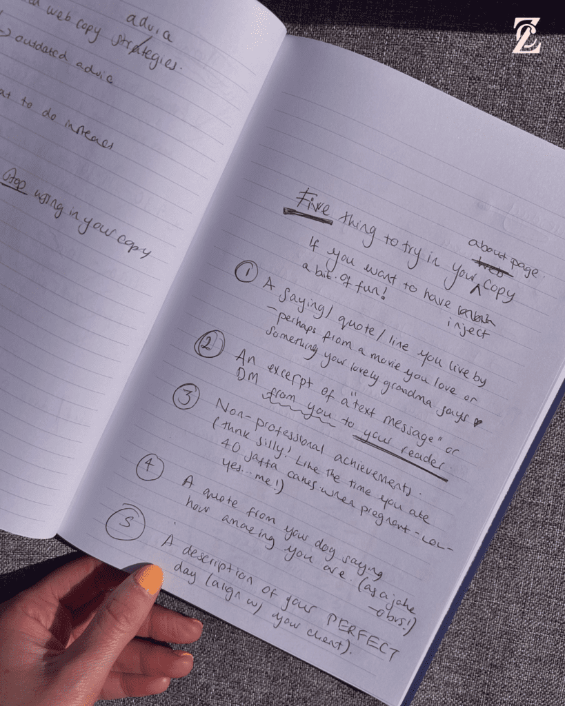 About page copywriting tips from website copywriter Zoe Barnett